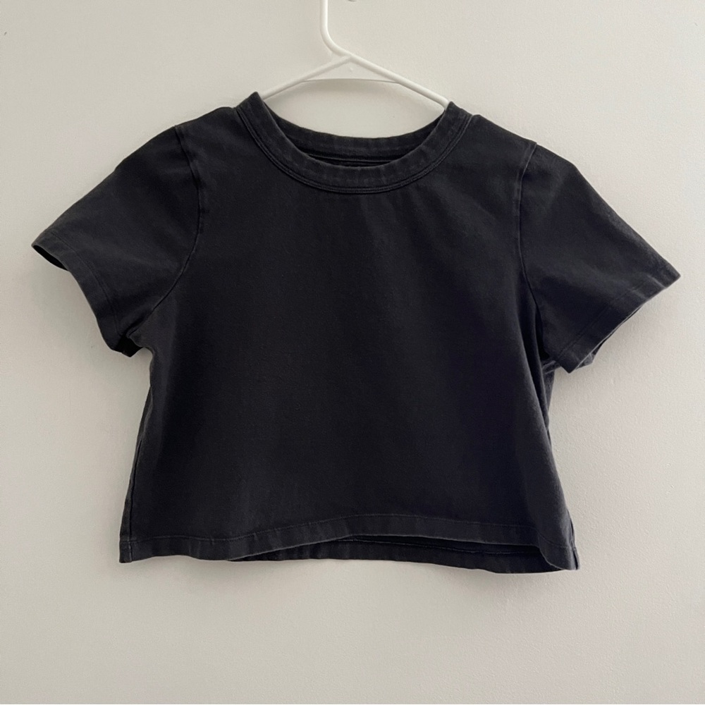 Madewell crop tshirt lot of 2 gray and mustard yellow size small